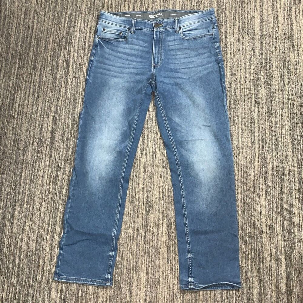 Sonoma Womens Size 3/30 Flex Wear Denim Jeans Blue Distressed Faded Pockets